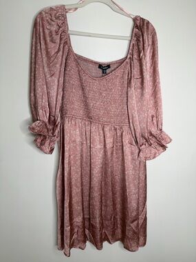 mittoshop Dusty Rose Floral Smocked Midi Dress